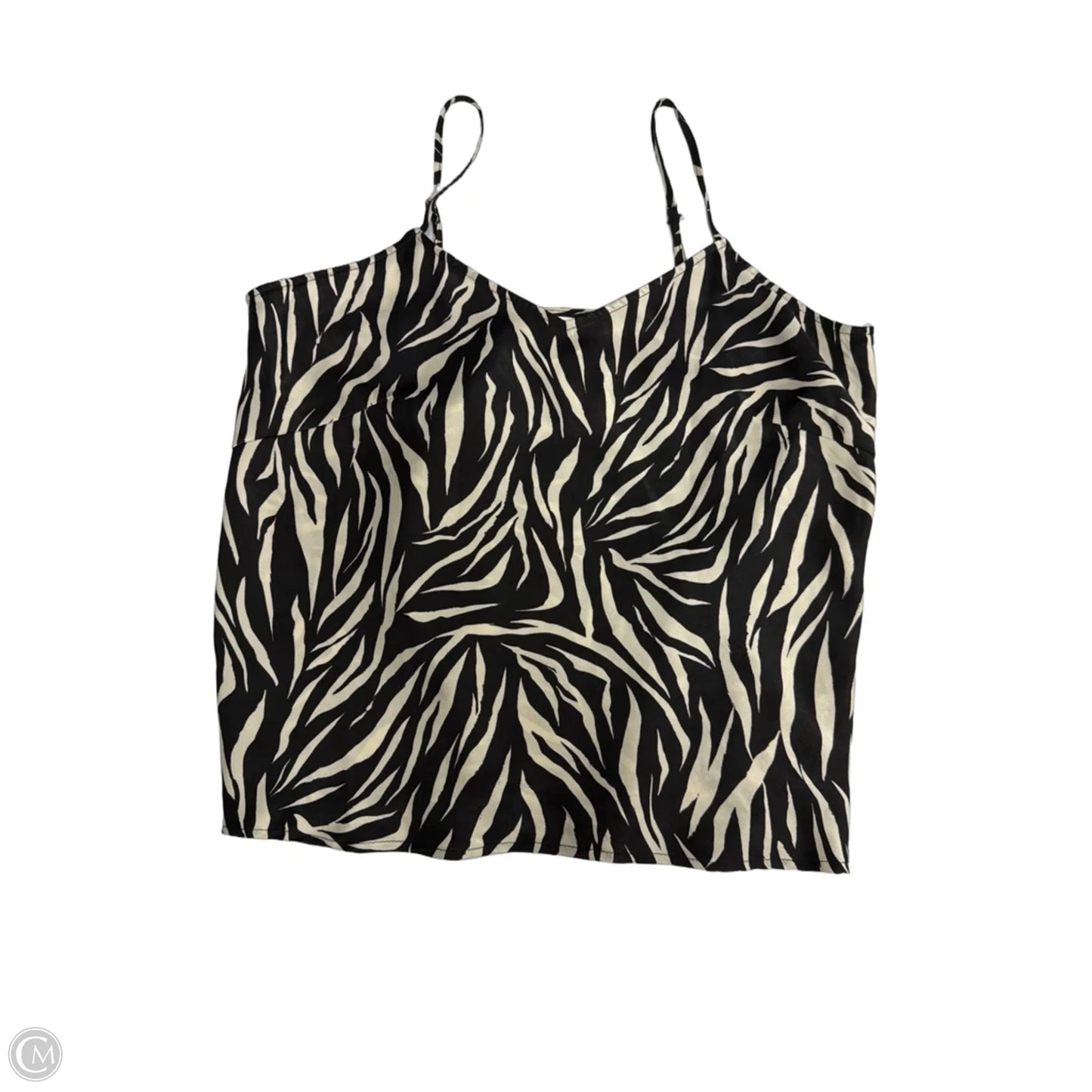 Tank Top By Time And Tru In Black & Cream, Size: L