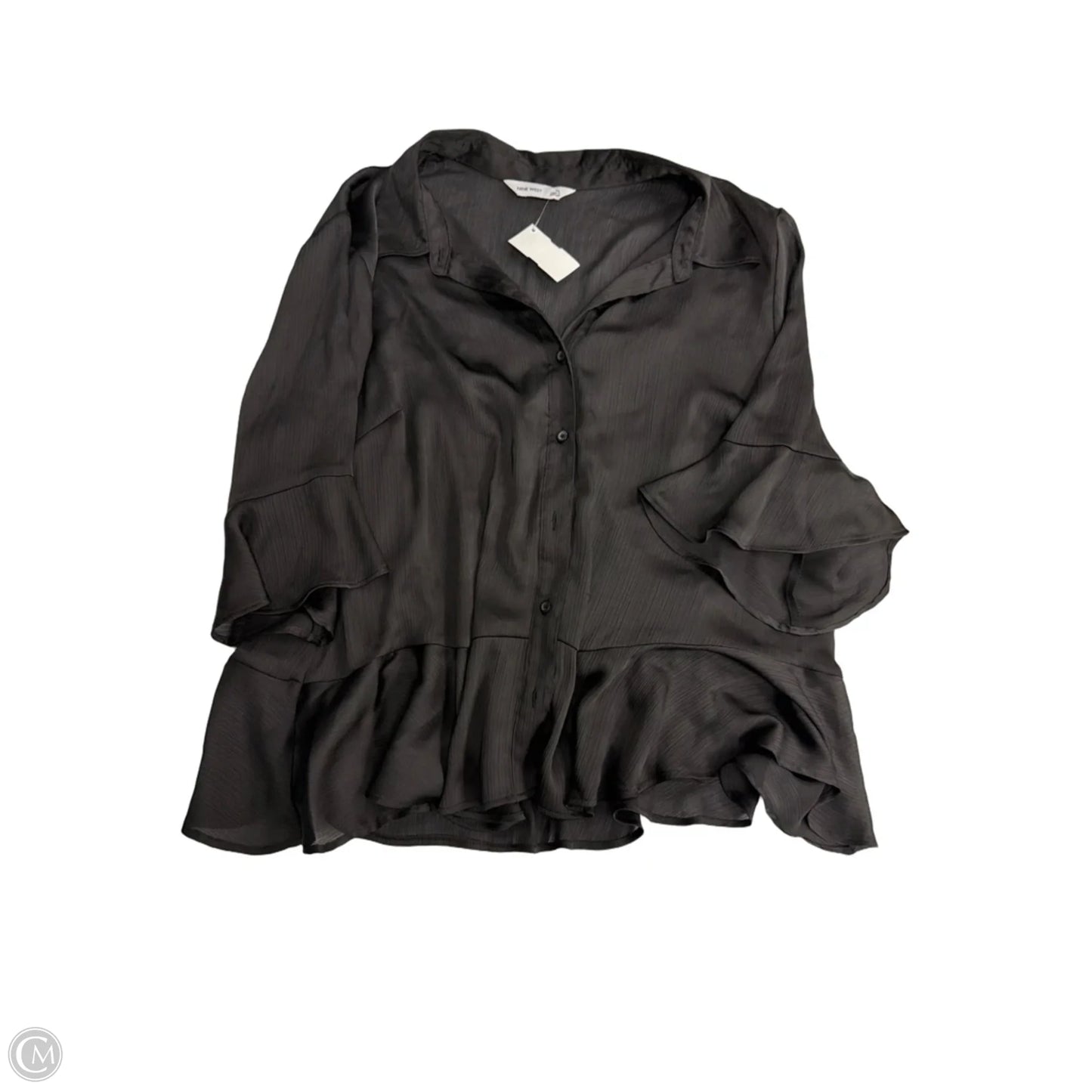 Top Long Sleeve By Nine West Apparel In Black, Size: Xl