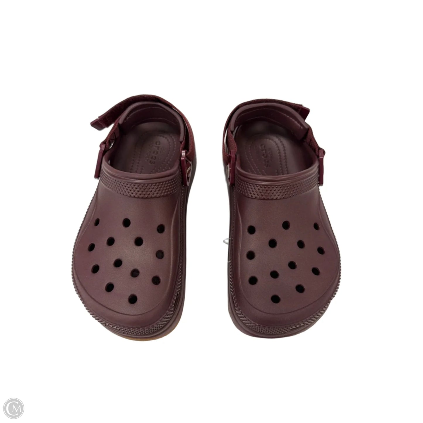 Shoes Flats By Crocs In Maroon, Size: 6