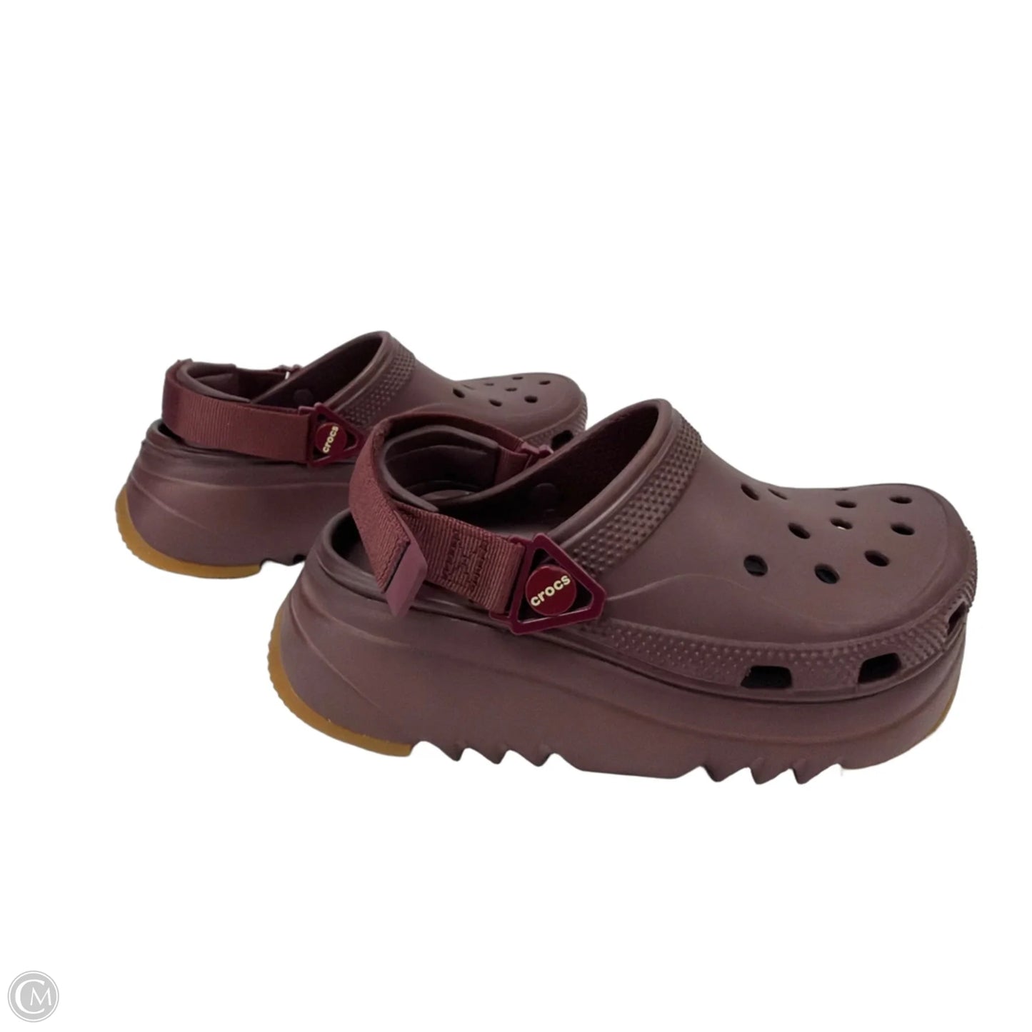 Shoes Flats By Crocs In Maroon, Size: 6