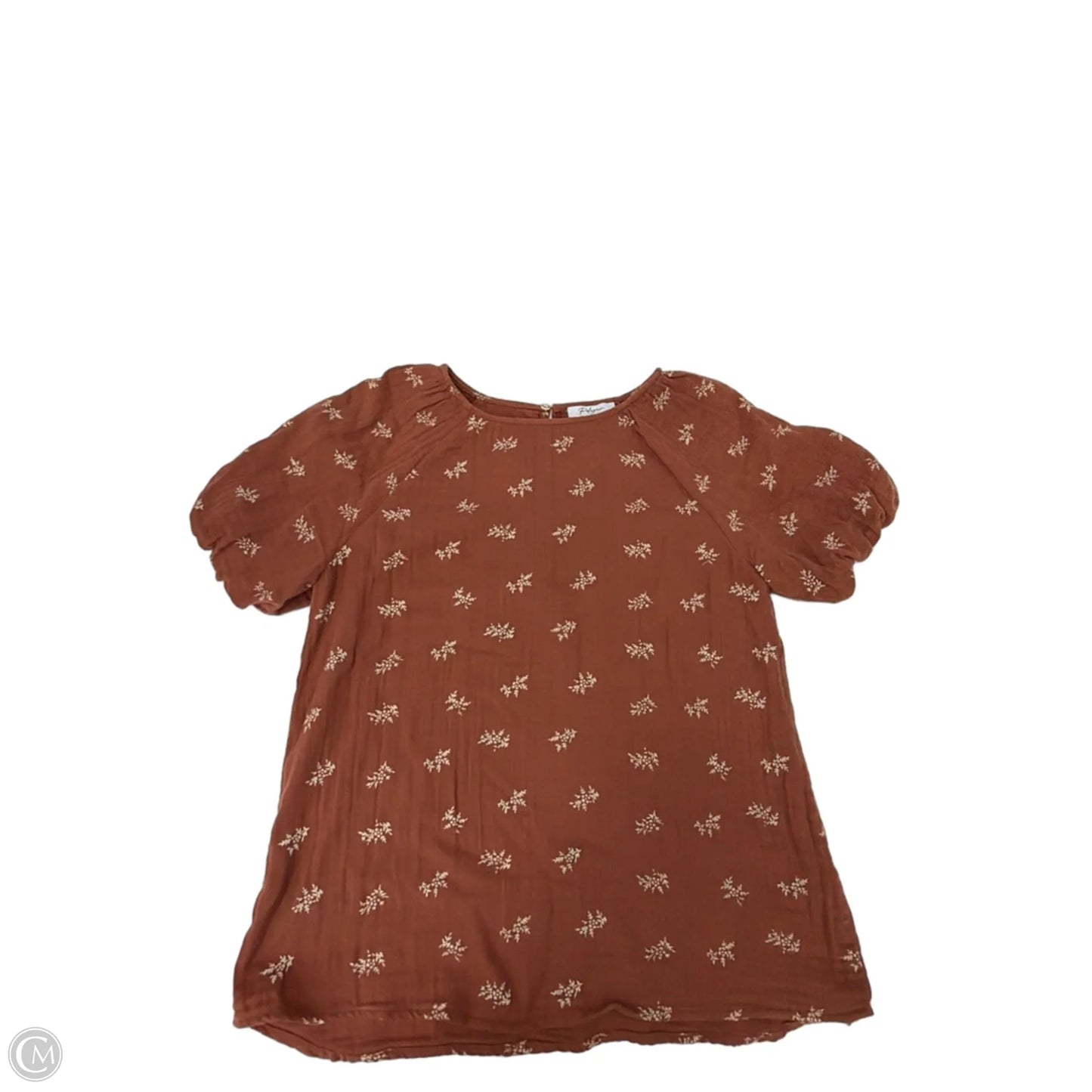 Top Short Sleeve By Polagram In Brown, Size: S