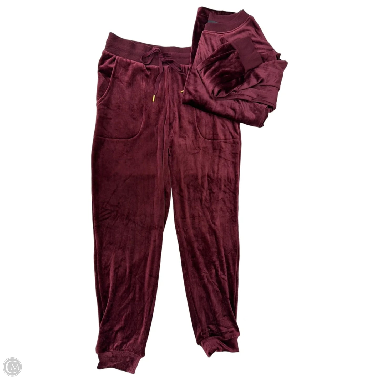 Pants Set 2pc By Donna Karan In Maroon, Size: S