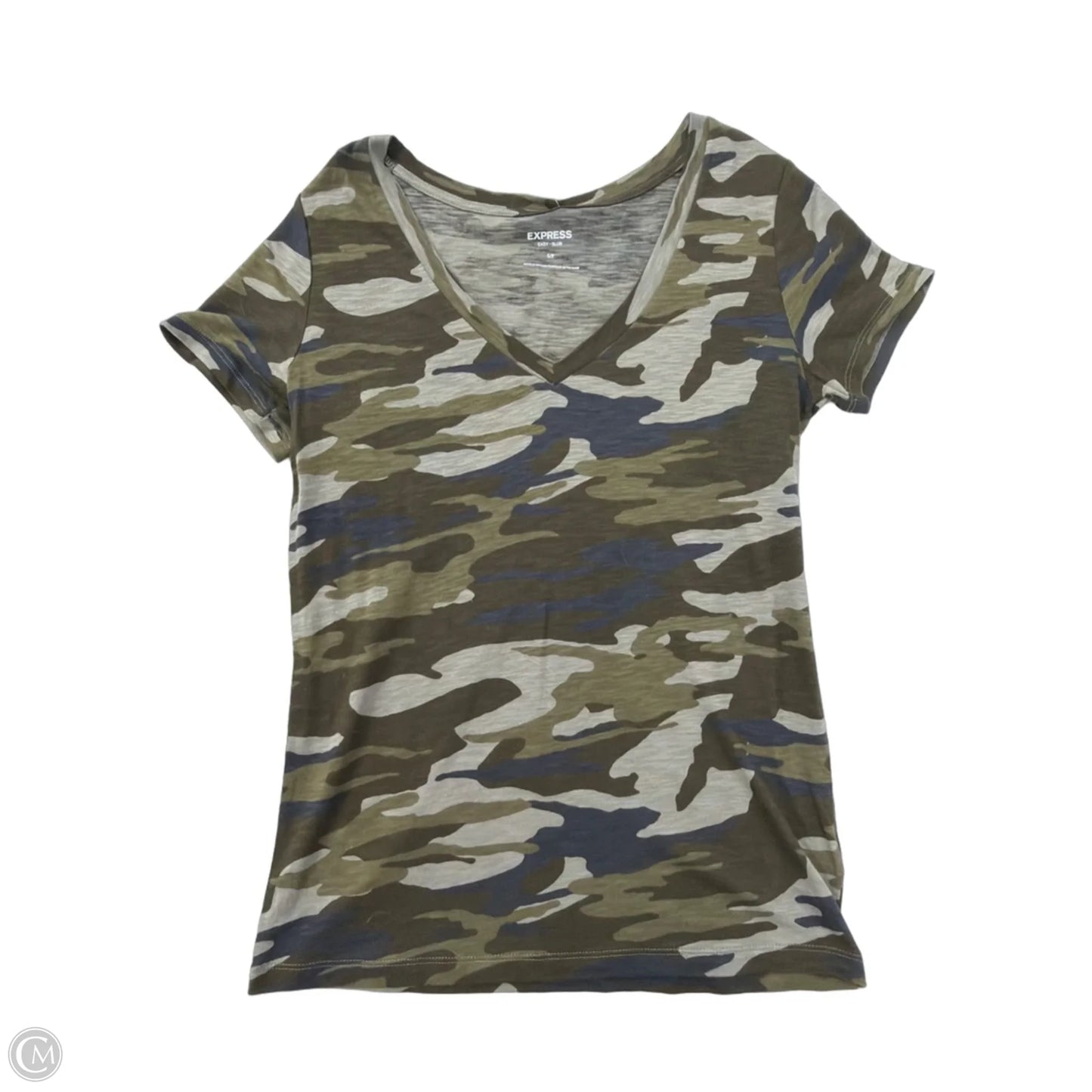 Top Short Sleeve By Express In Camouflage Print, Size: S