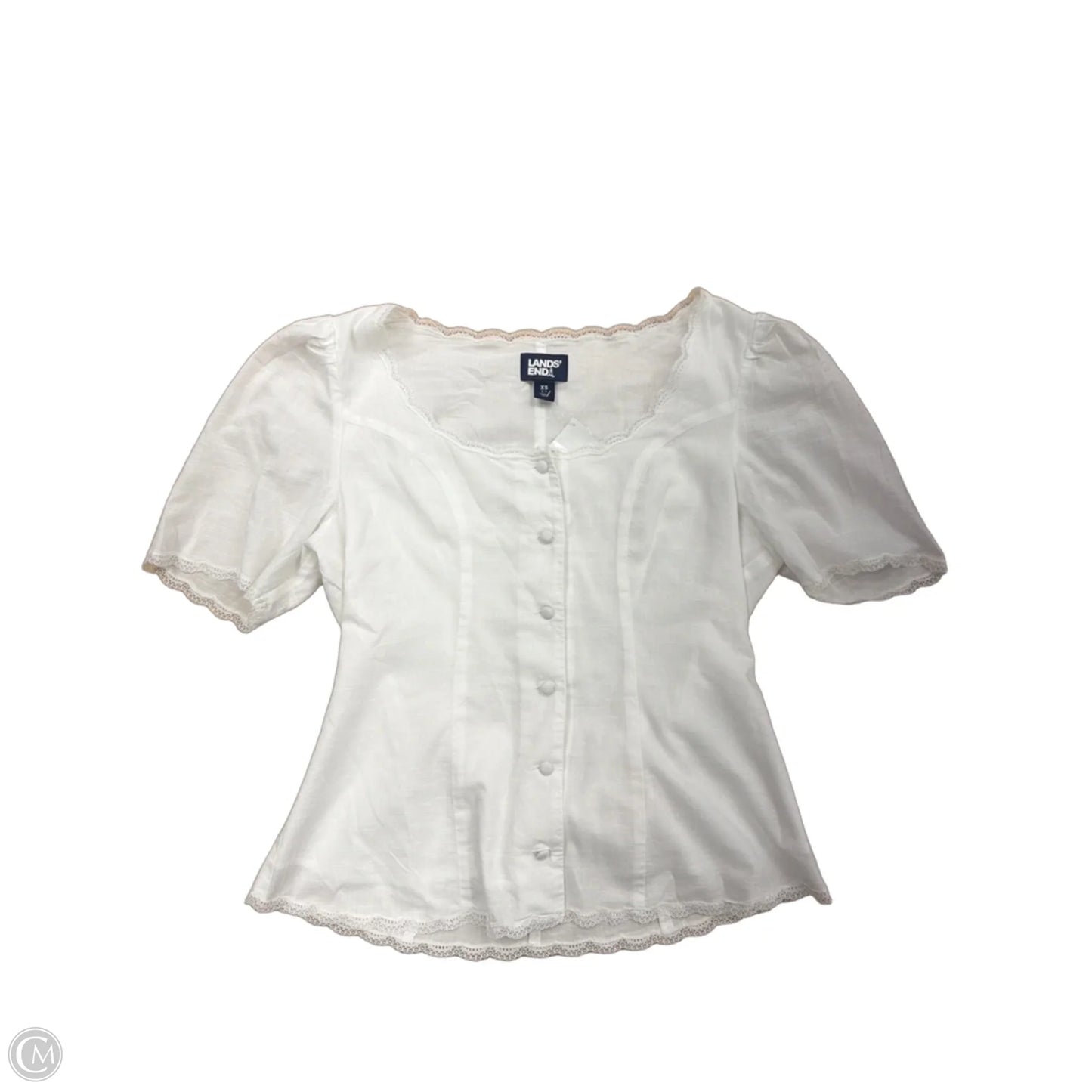 Top Short Sleeve By Lands End In White, Size: Xs