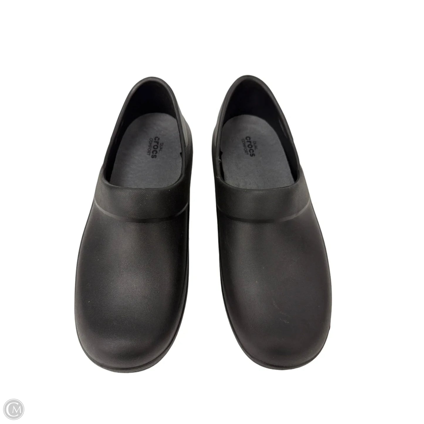 Shoes Flats By Crocs In Black, Size: 10