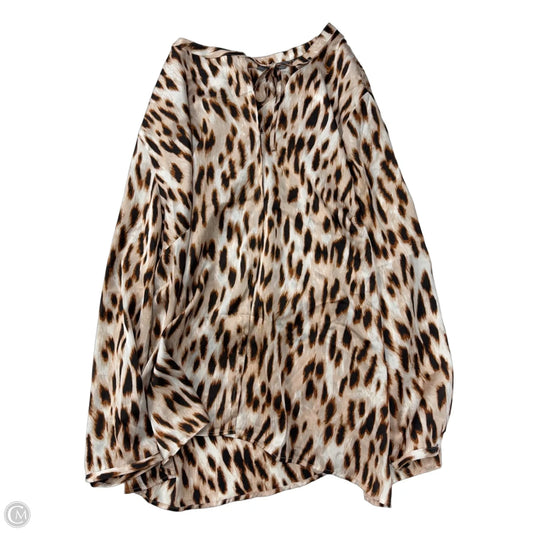 Top Long Sleeve By Lisa Rinna In Animal Print, Size: 3x