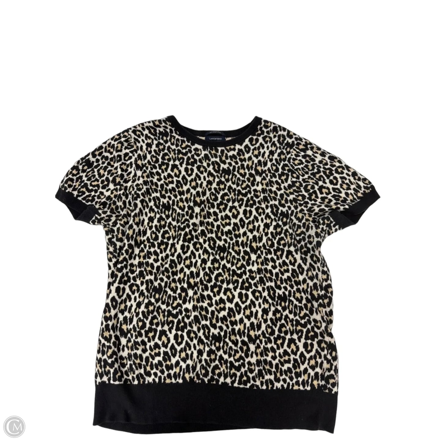 Top Short Sleeve By Lands End In Animal Print, Size: Xl