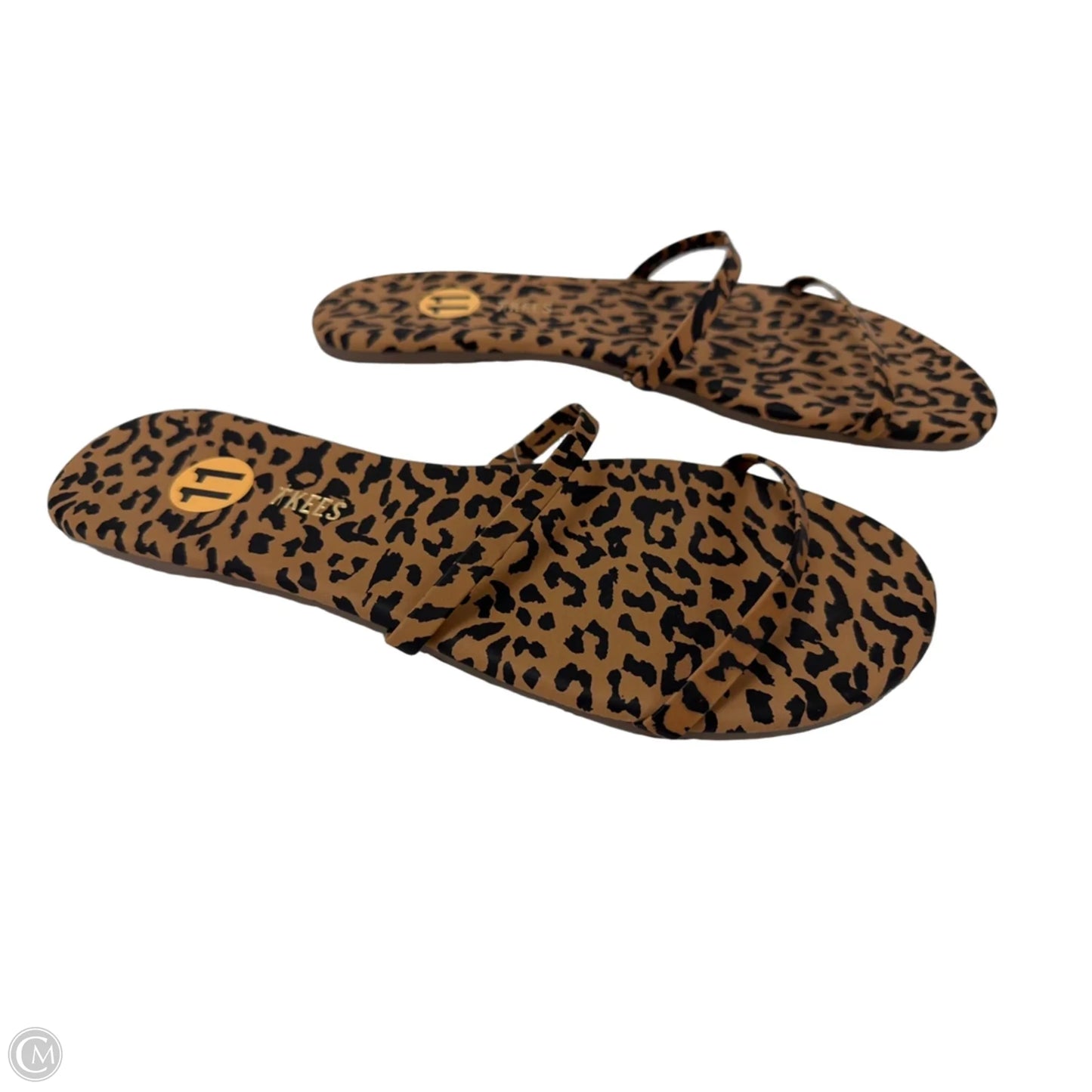 Sandals Flats By Clothes Mentor In Animal Print, Size: 11