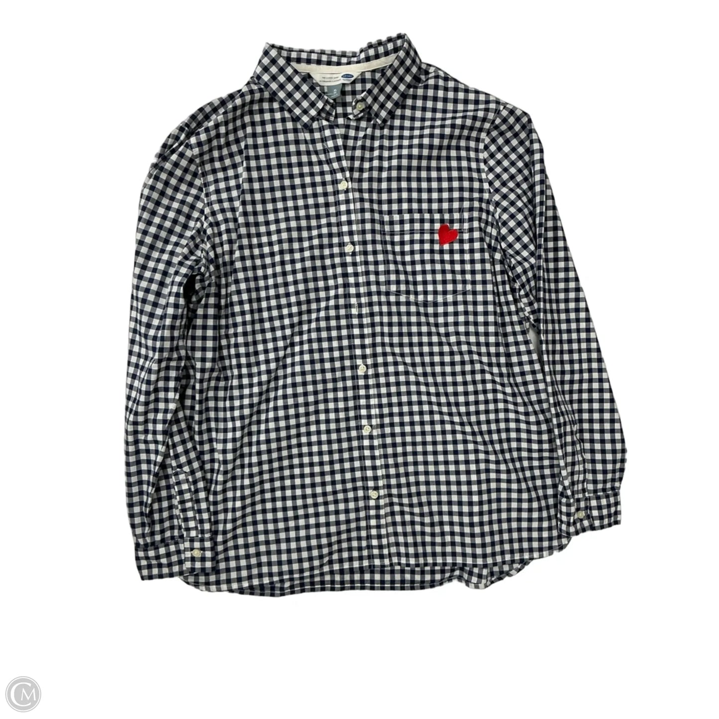 Top Long Sleeve By Old Navy In Checkered Pattern, Size: Xl