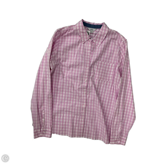 Top Long Sleeve By Croft And Barrow In Checkered Pattern, Size: Xl