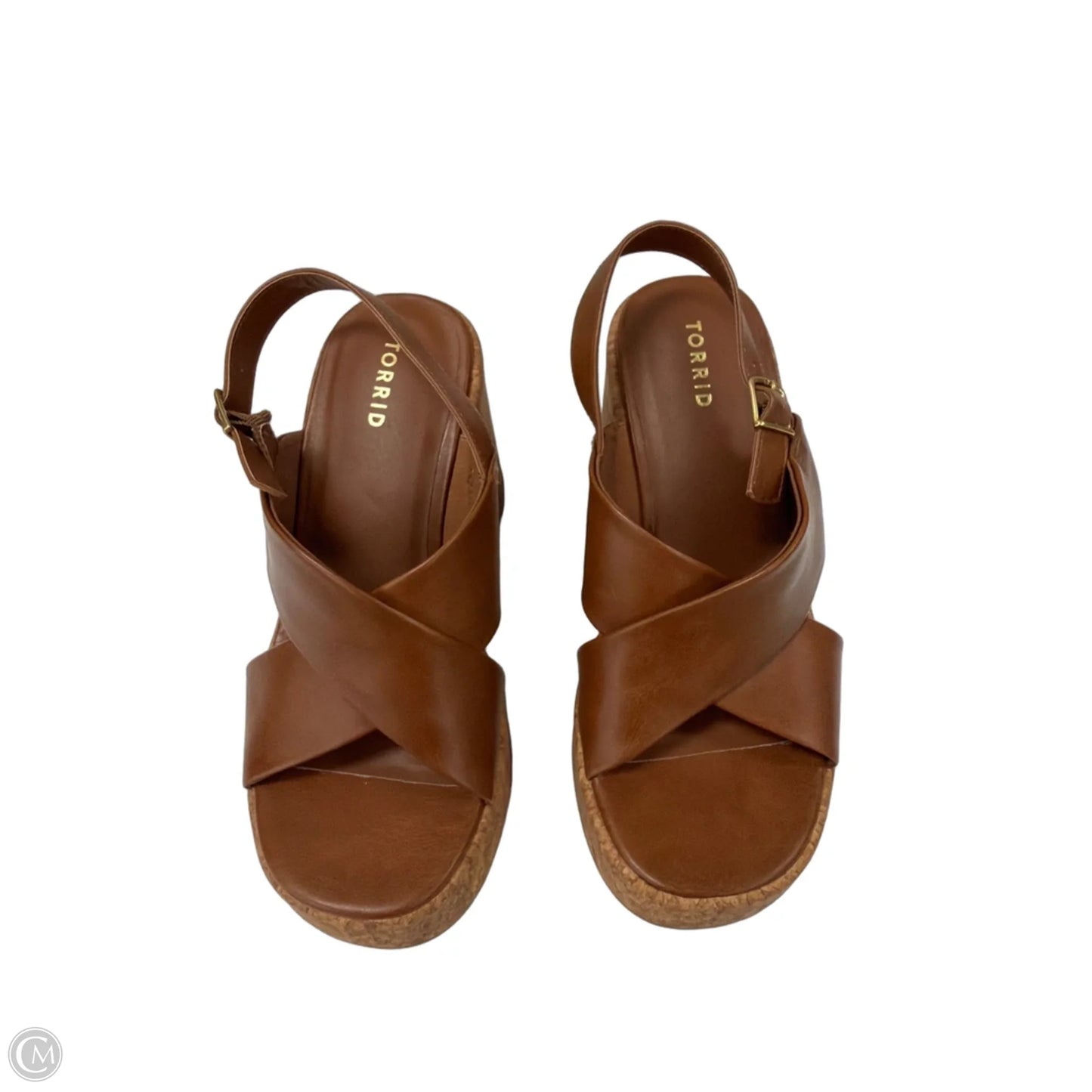 Sandals Heels Platform By Torrid In Brown, Size: 12