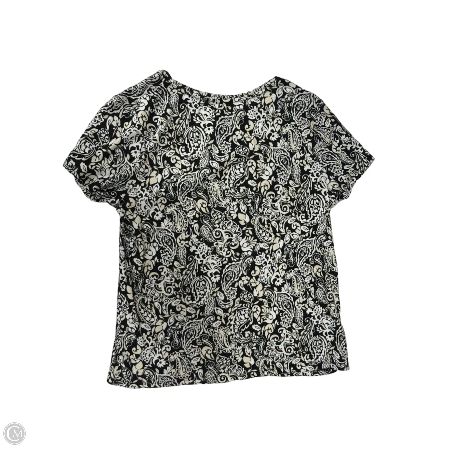 Top Short Sleeve By Croft And Barrow In Black & White, Size: Mp