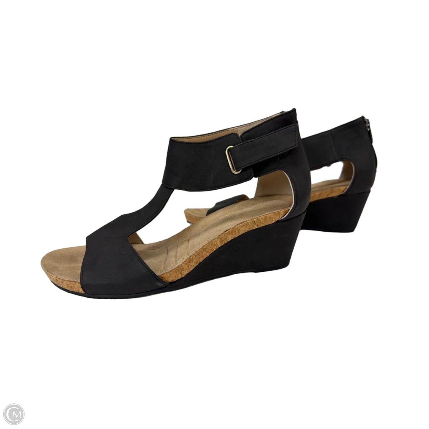 Sandals Heels Wedge By Adrienne Vittadini In Black, Size: 9