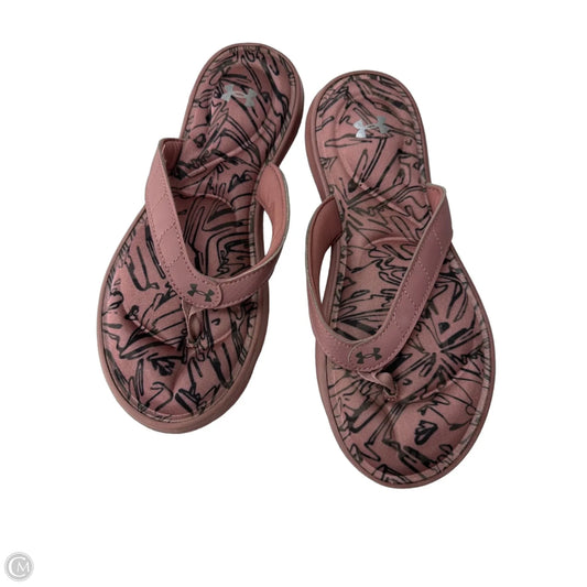 Sandals Flats By Under Armour In Pink, Size: 8