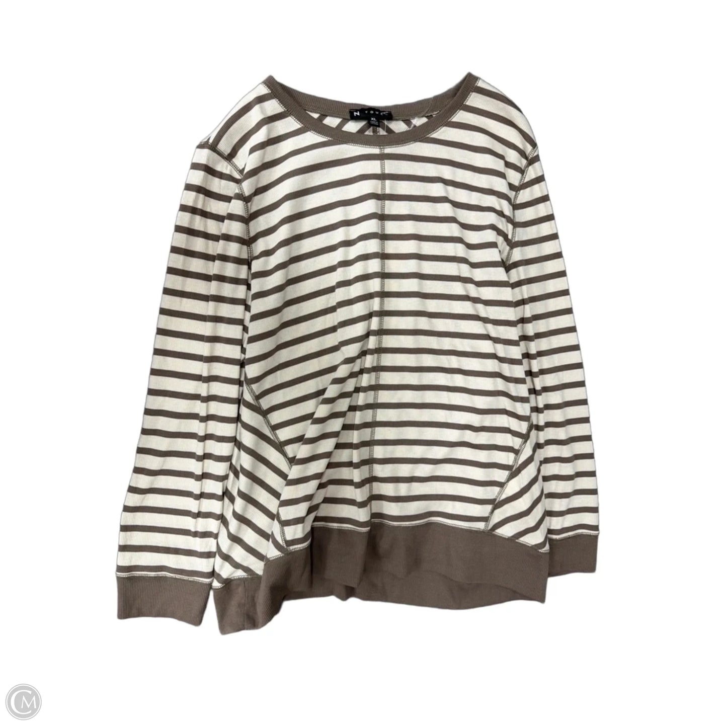 Top Long Sleeve By N Touch In Striped Pattern, Size: Xl