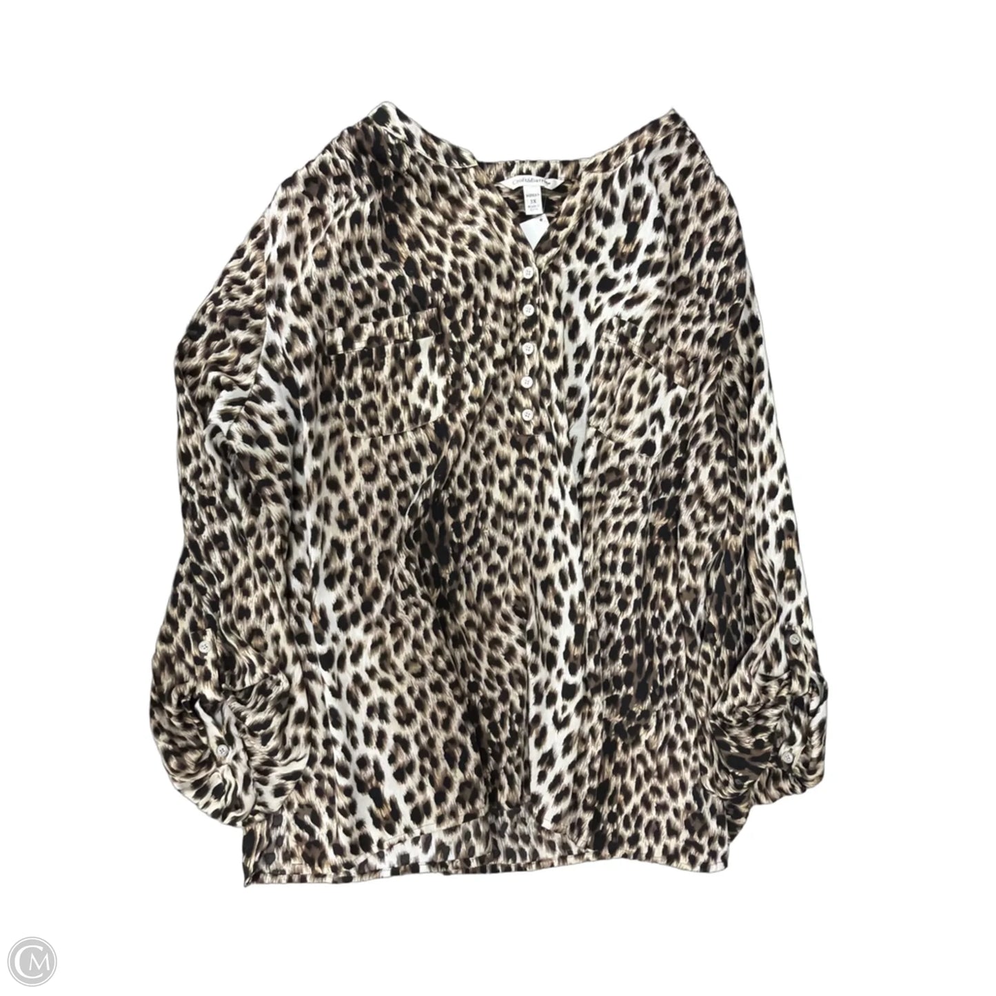 Top Long Sleeve By Croft And Barrow In Animal Print, Size: 3x