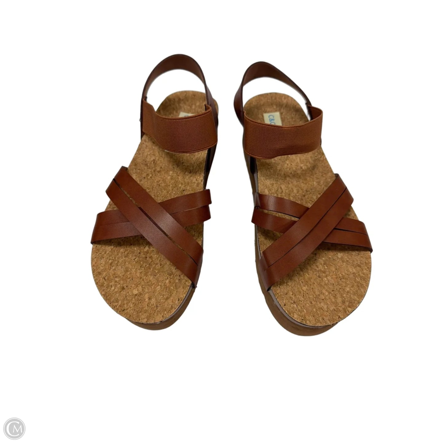 Sandals Heels Platform By C And C In Brown, Size: 8.5