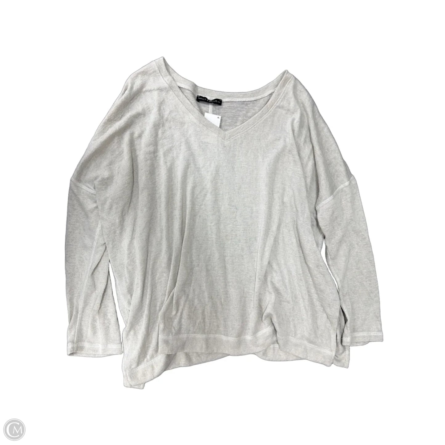 Top Long Sleeve By Nally And Millie In Grey, Size: L