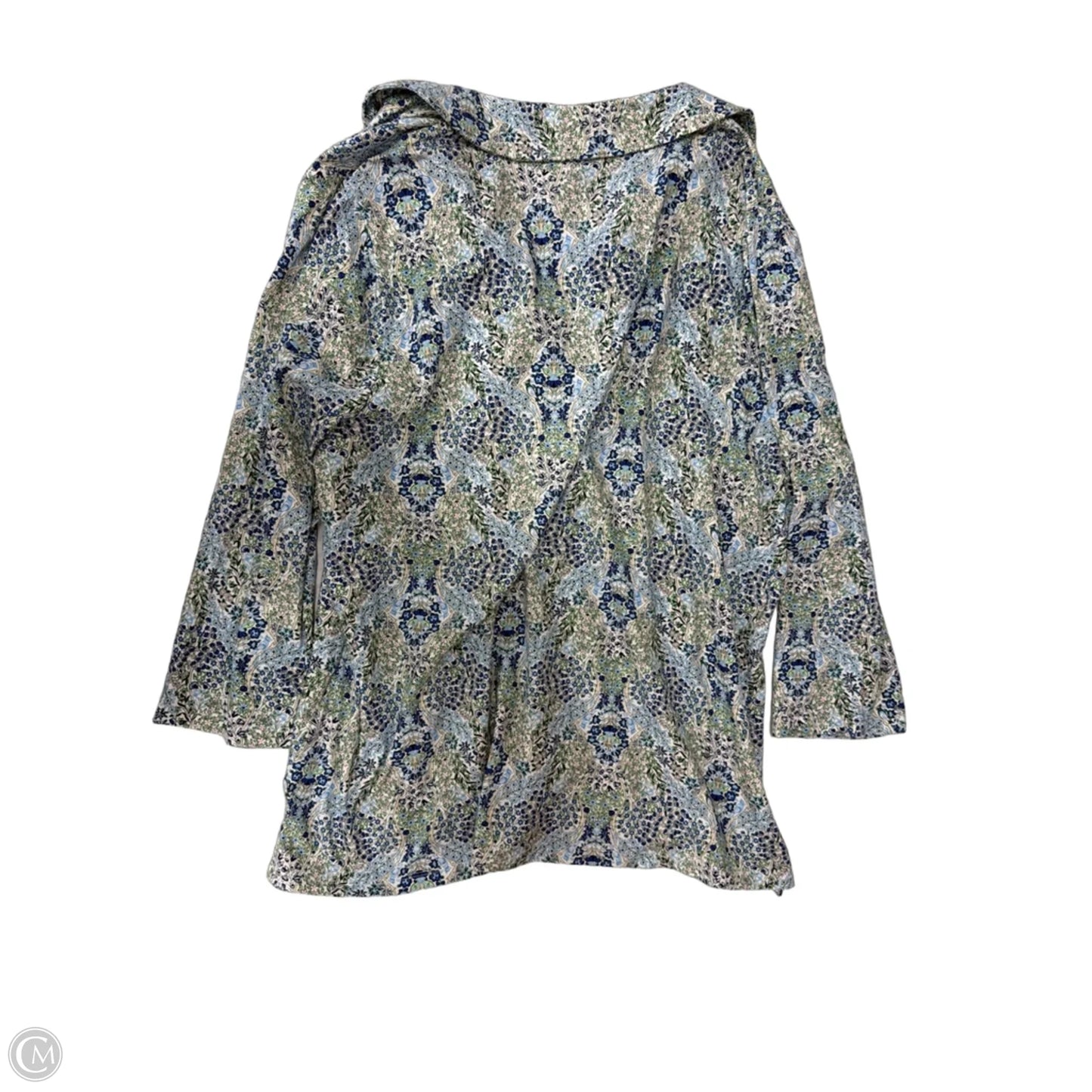 Top 3/4 Sleeve By Talbots In Floral Print, Size: 2x
