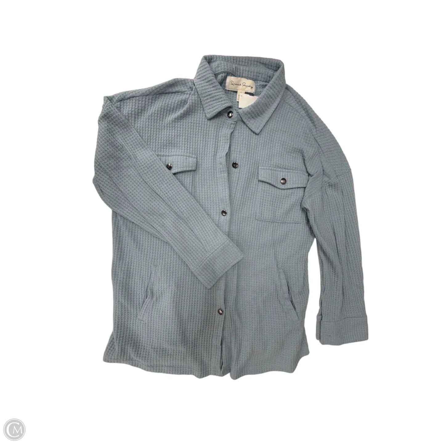 Jacket Shirt By French Laundry In Blue, Size: L
