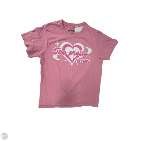 Top Short Sleeve By Clothes Mentor In Pink, Size: L