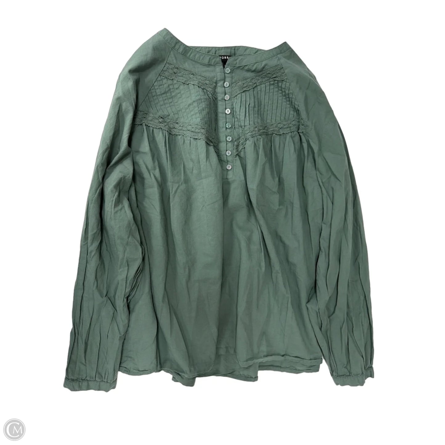 Top Long Sleeve By Torrid In Green, Size: 3x