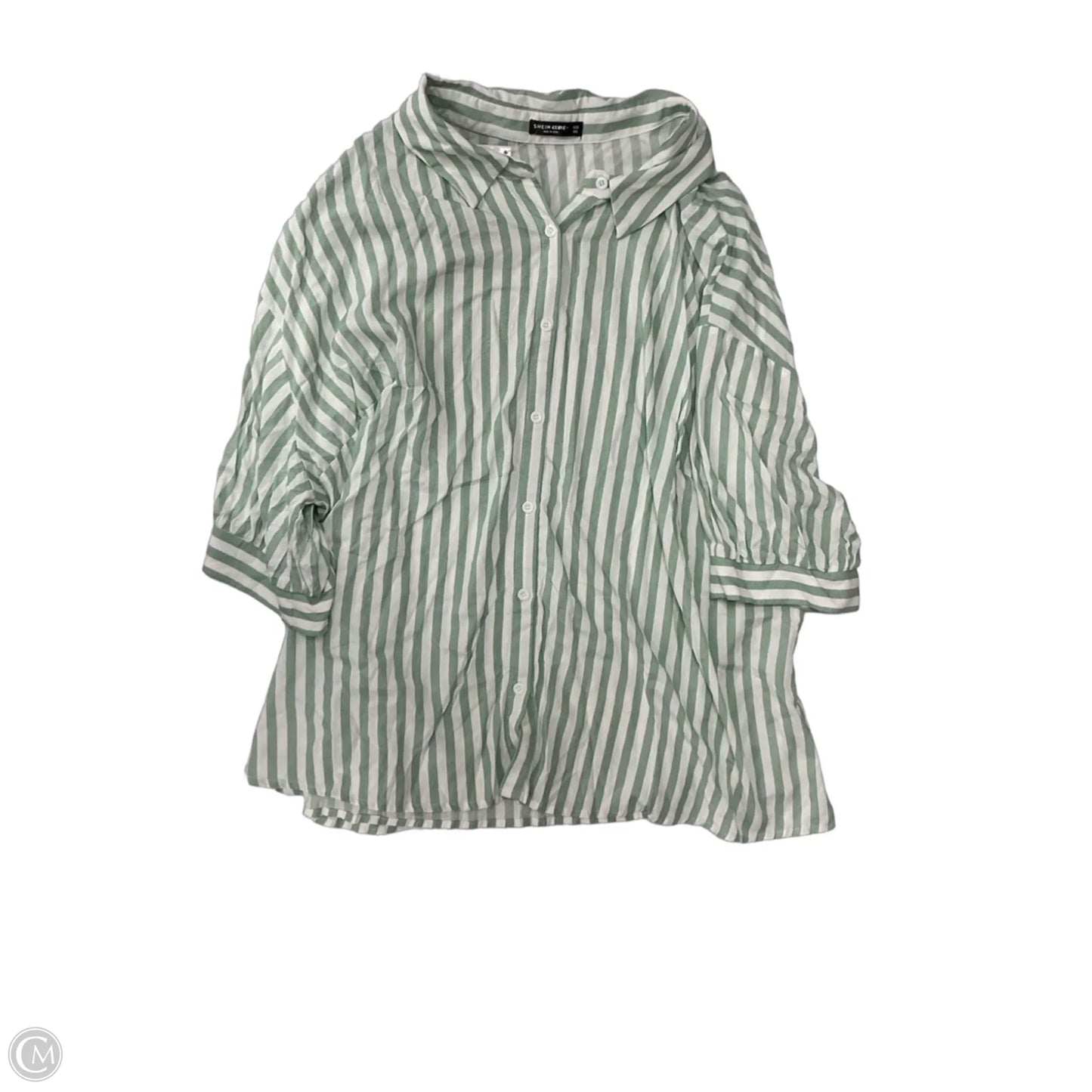 Top Short Sleeve By Shein In Striped Pattern, Size: 6