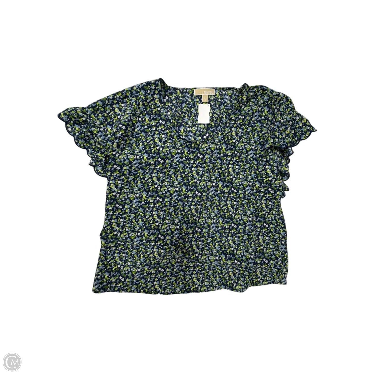 Top Short Sleeve By Michael By Michael Kors In Floral Print, Size: Xl