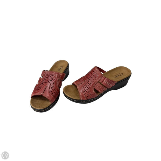 Sandals Flats By Clarks In Red, Size: 7.5