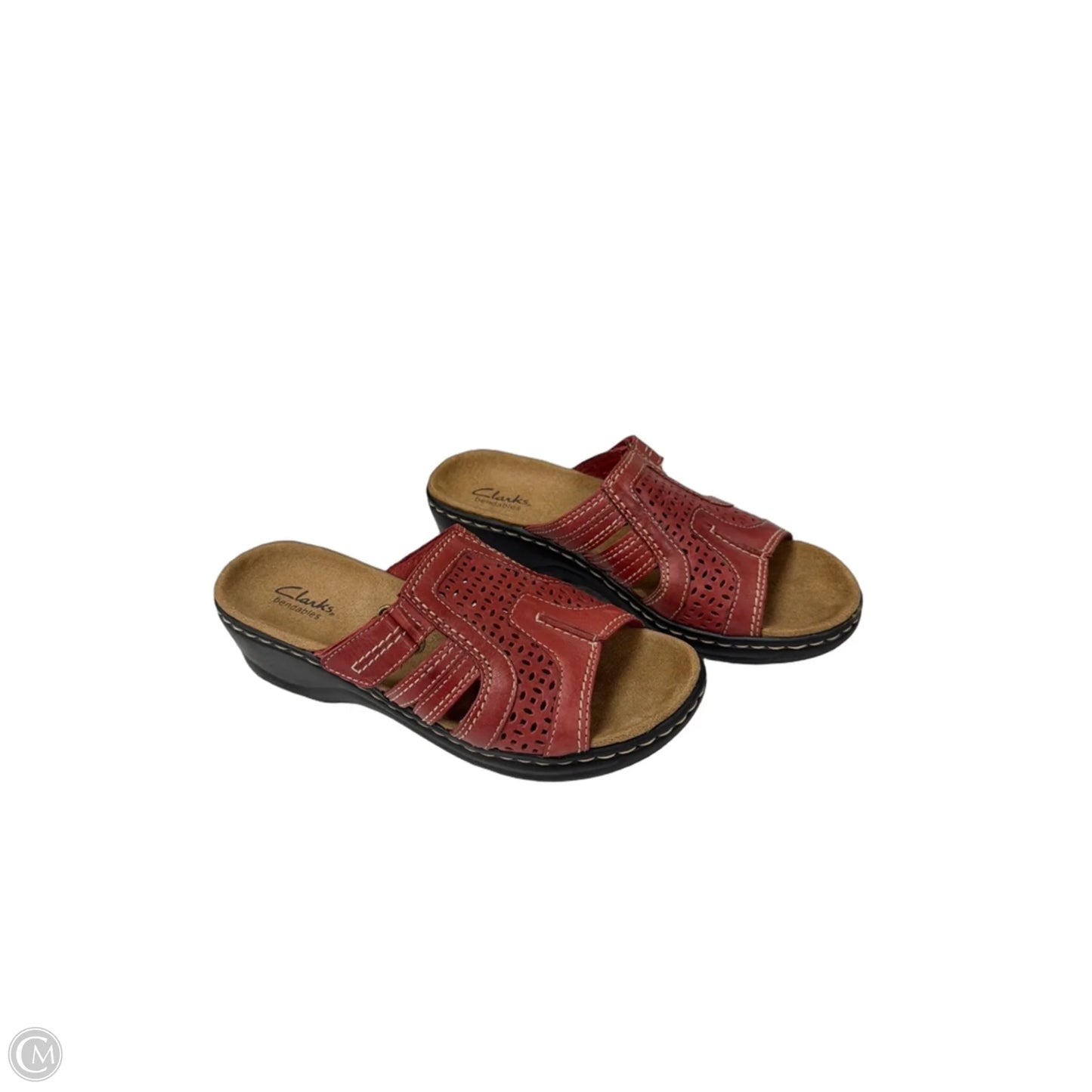 Sandals Flats By Clarks In Red, Size: 7.5