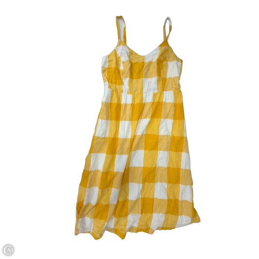 Dress Casual Midi By Old Navy In White & Yellow, Size: M