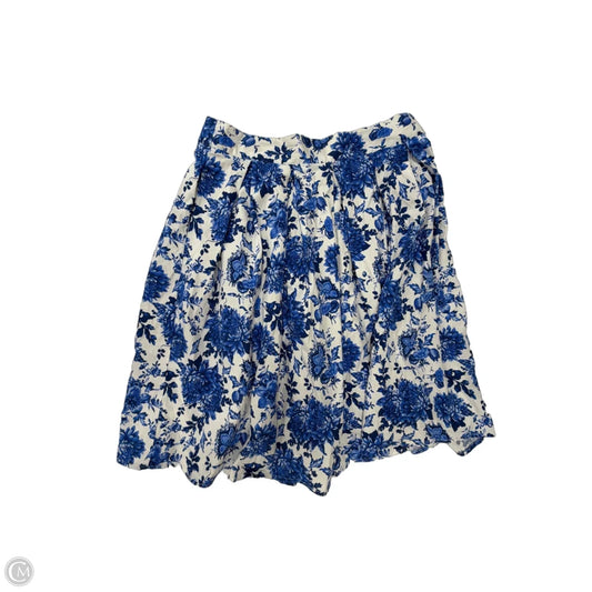Skirt Midi By Clothes Mentor In Blue & White, Size: L