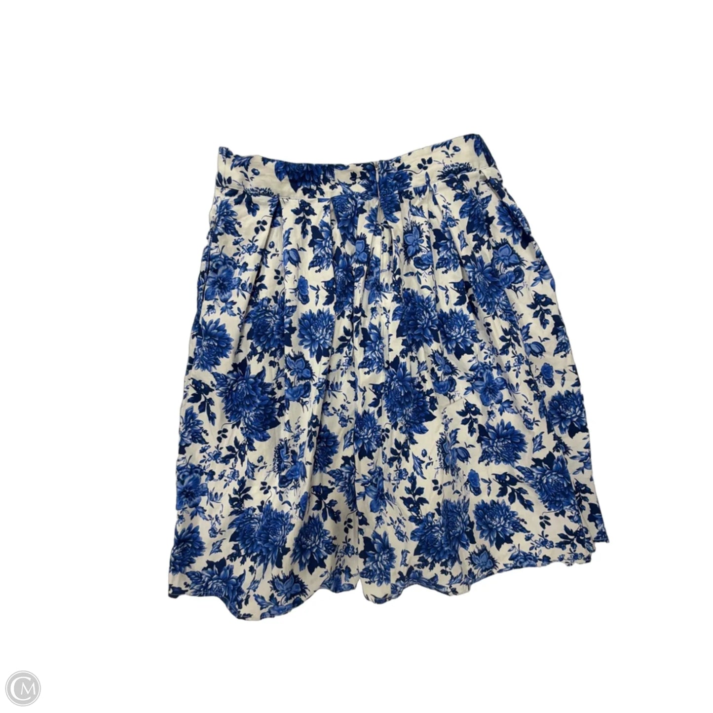Skirt Midi By Clothes Mentor In Blue & White, Size: L