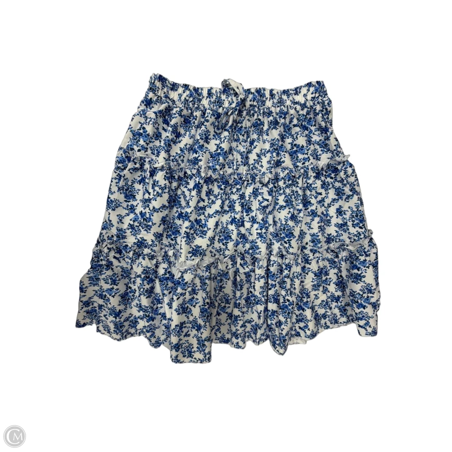 Skirt Mini & Short By Clothes Mentor In Blue & White, Size: Xl