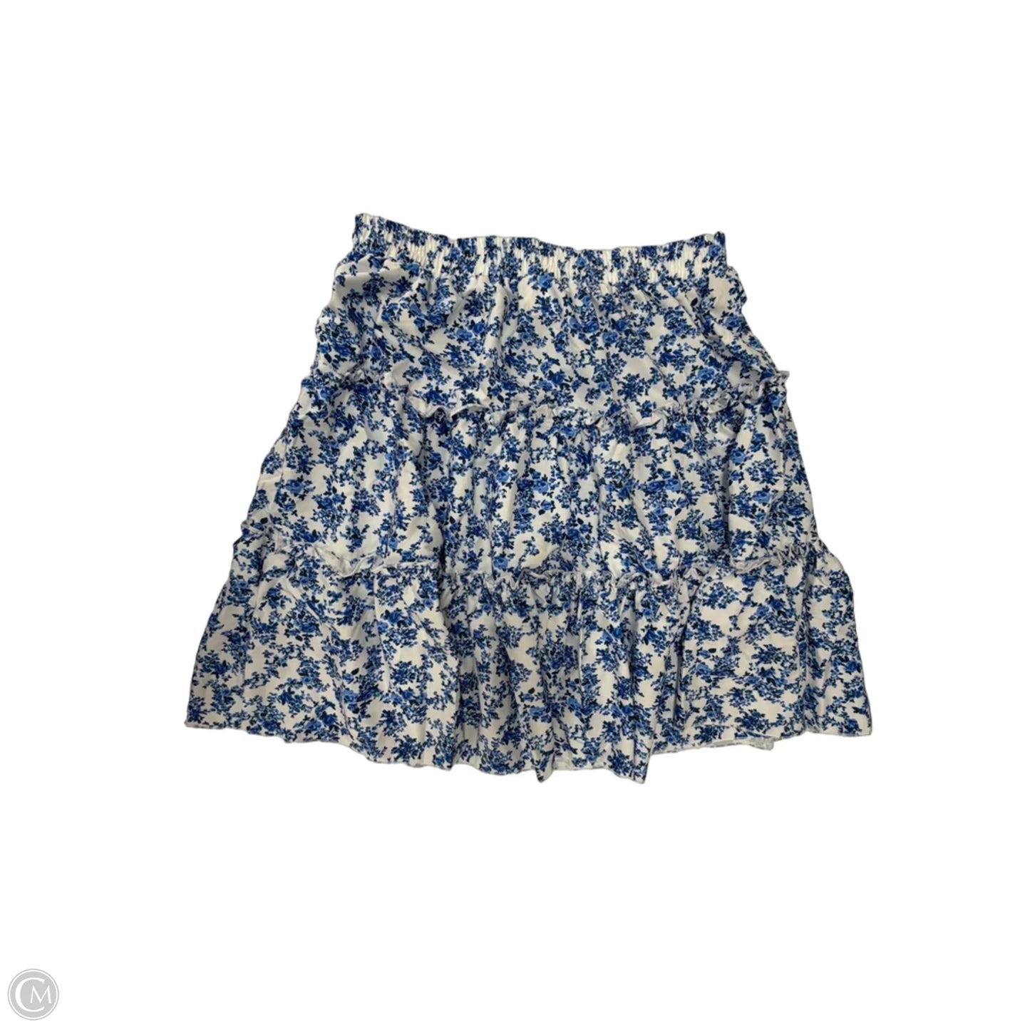 Skirt Mini & Short By Clothes Mentor In Blue & White, Size: Xl
