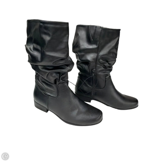 Boots Mid-calf Flats By St Johns Bay In Black, Size: 11