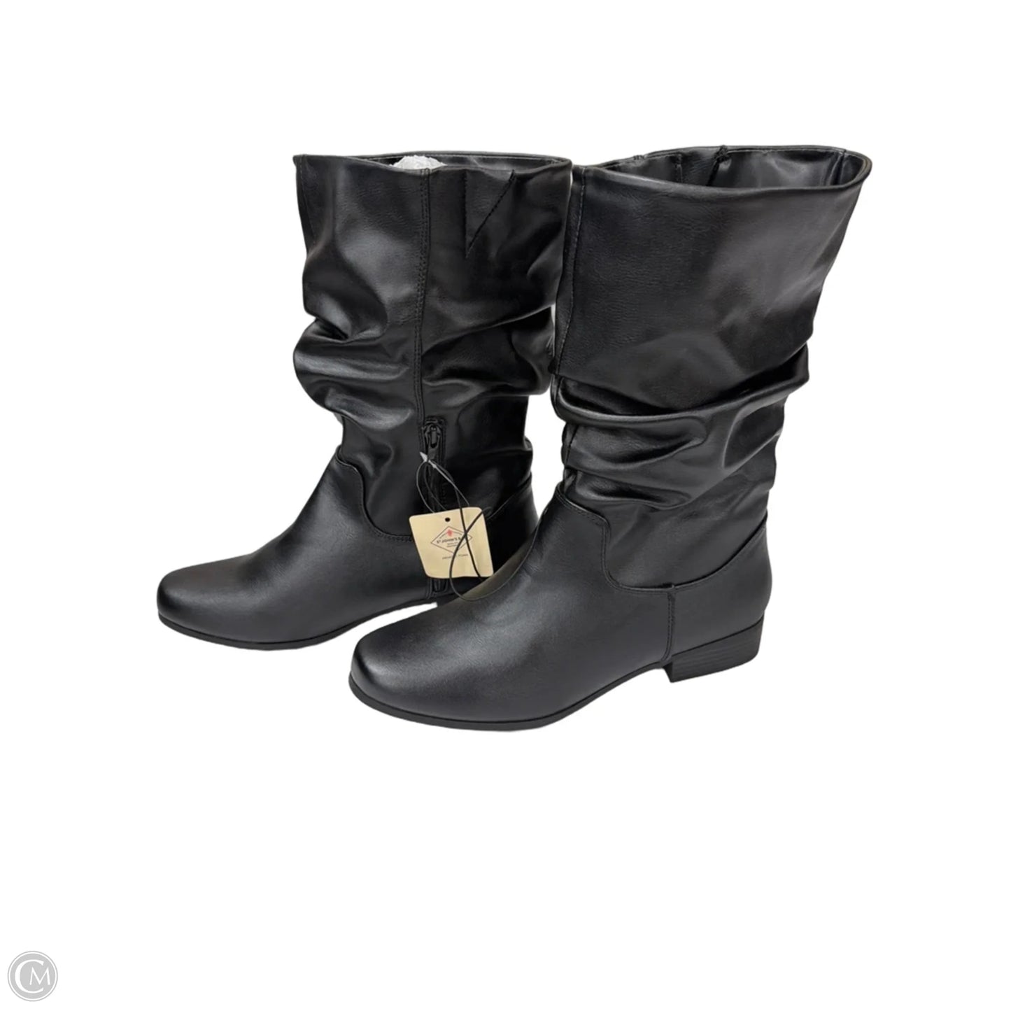 Boots Mid-calf Flats By St Johns Bay In Black, Size: 11