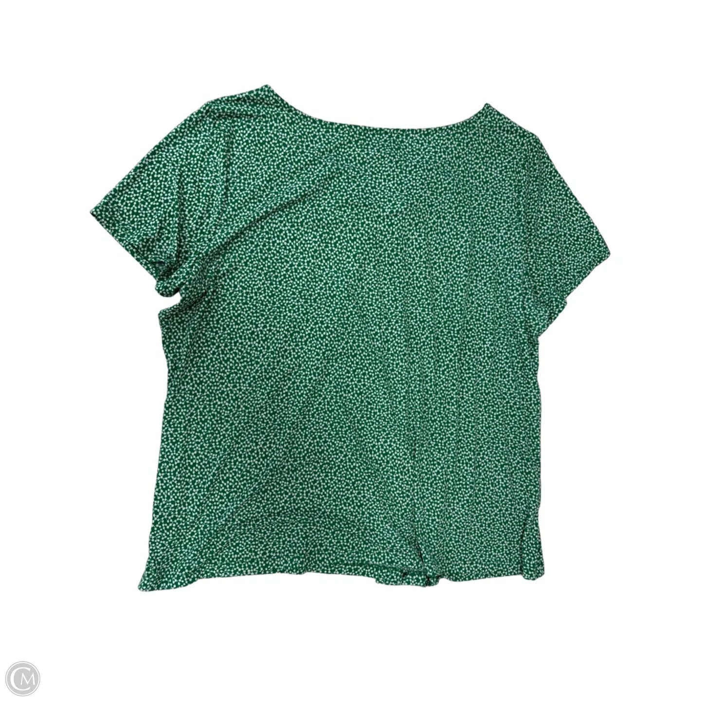 Top Short Sleeve By Liz Claiborne In Green & White, Size: 3x