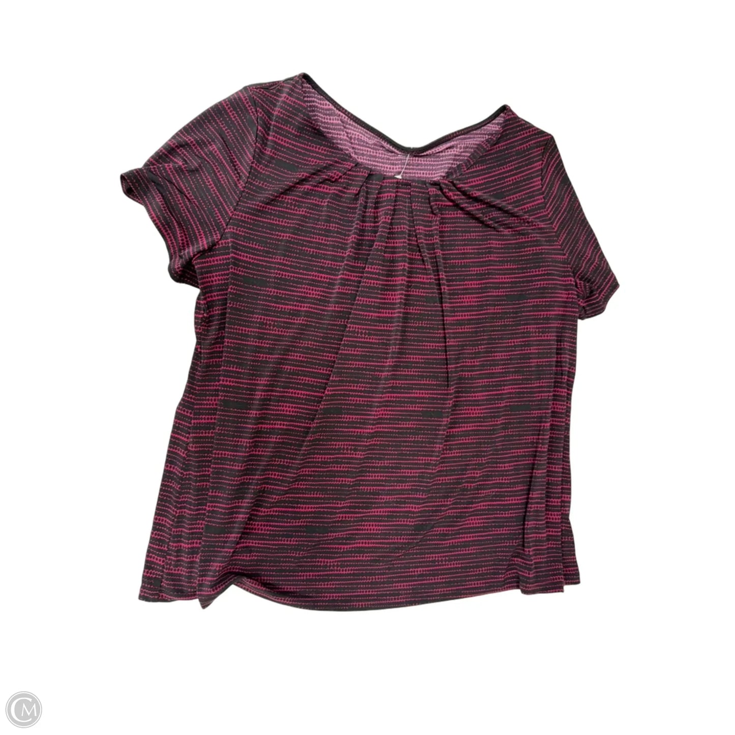 Top Short Sleeve By Worthington In Black & Pink, Size: 3x