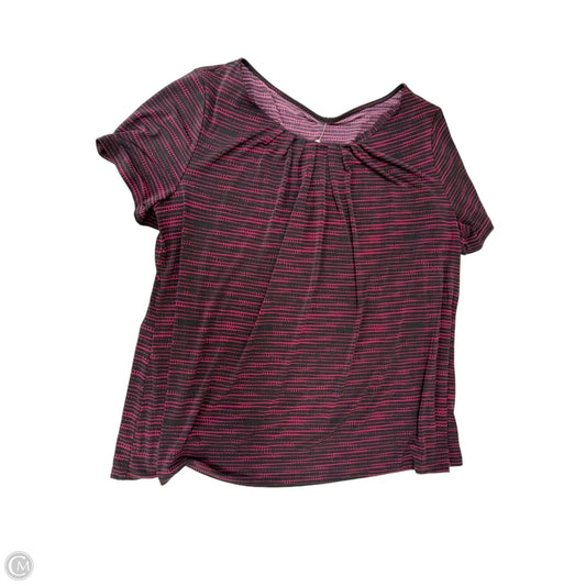 Top Short Sleeve By Worthington In Black & Pink, Size: 3x