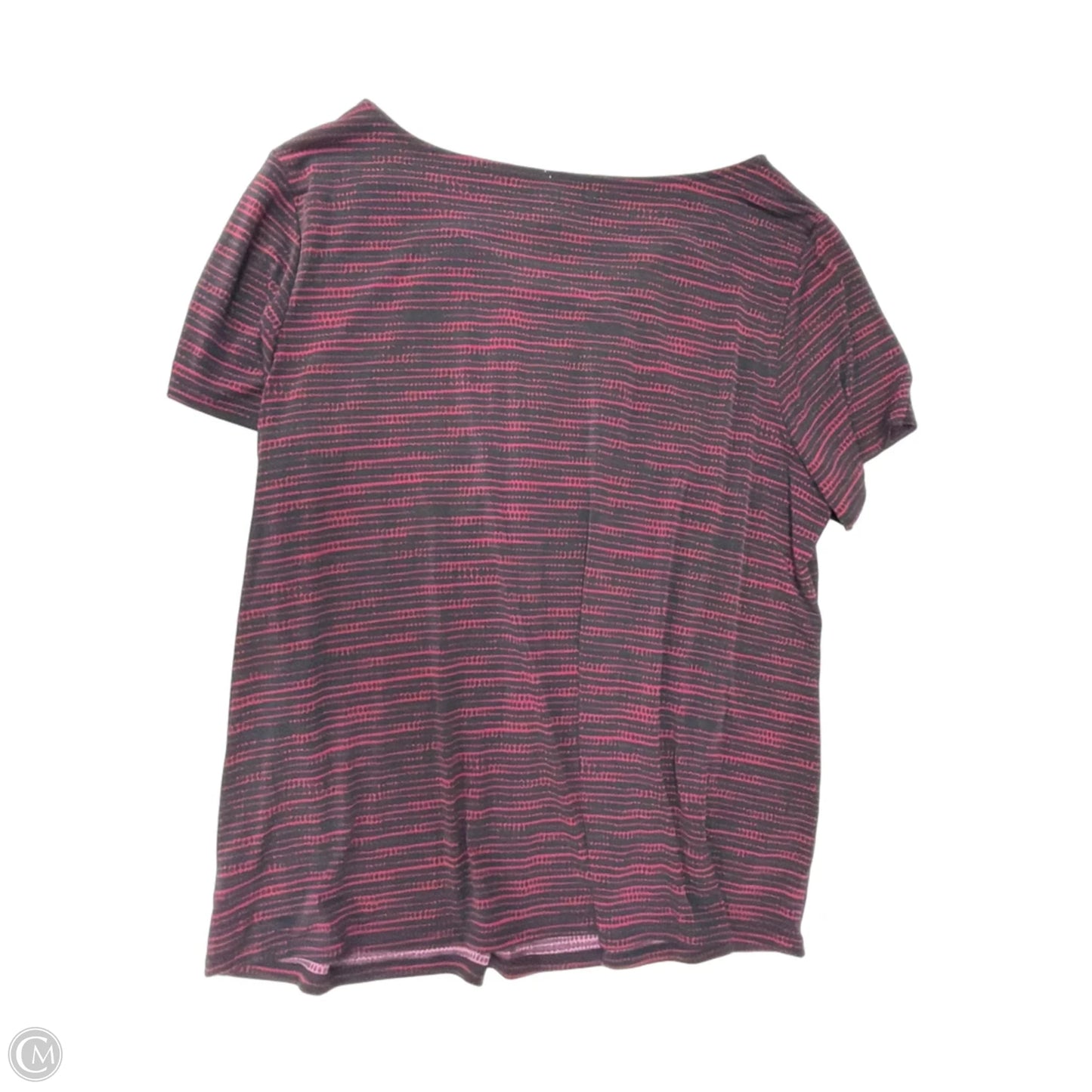 Top Short Sleeve By Worthington In Black & Pink, Size: 3x