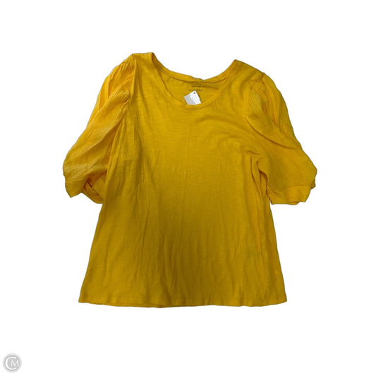 Top Short Sleeve By Banana Republic In Yellow, Size: L