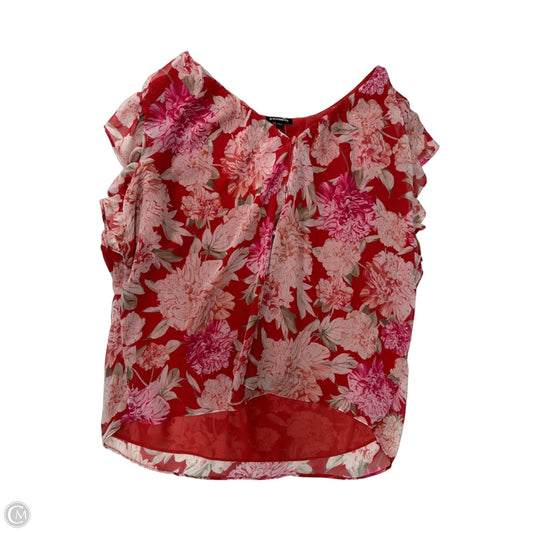 Top Short Sleeve By Express In Floral Print, Size: Xl