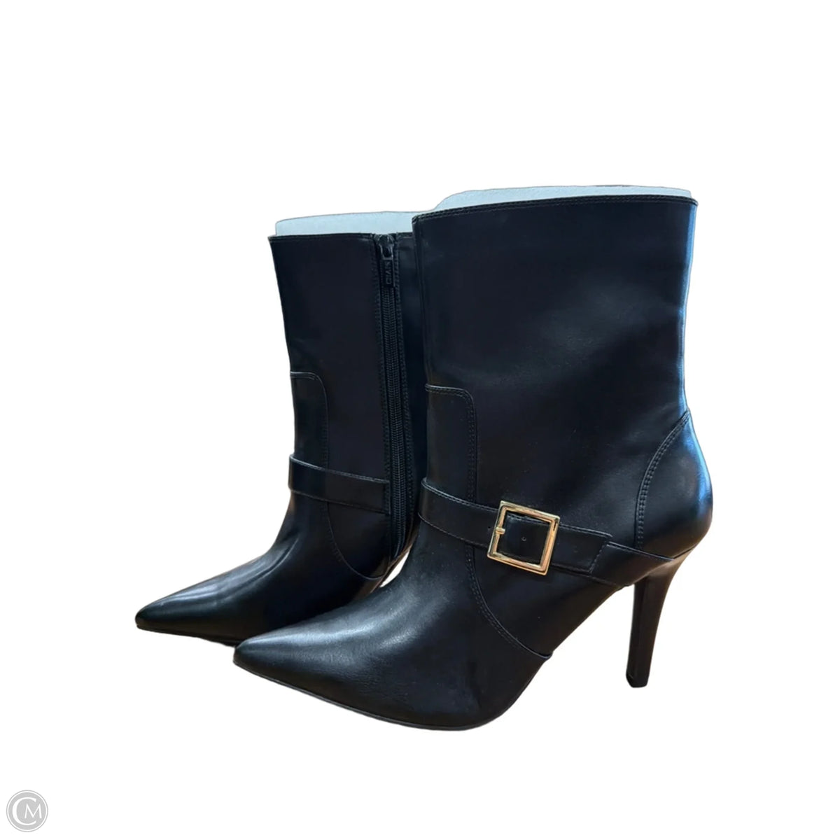 Boots Ankle Heels By Chaps In Black, Size: 8