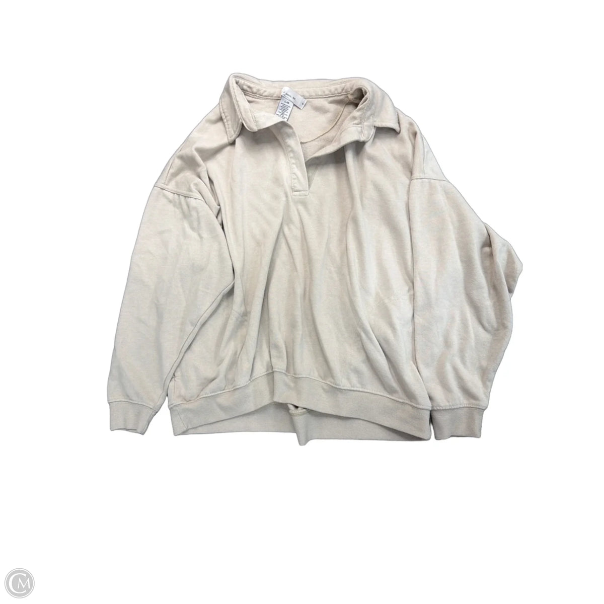 Sweatshirt Collar By Clothes Mentor In Tan, Size: L