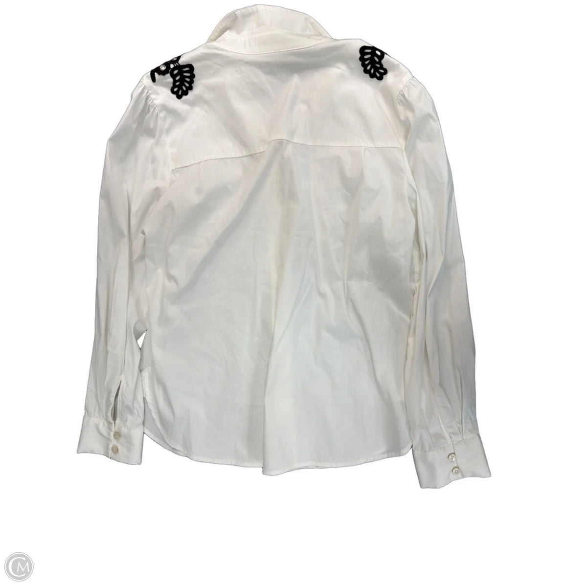Top Long Sleeve By Chicos In Black & White, Size: L