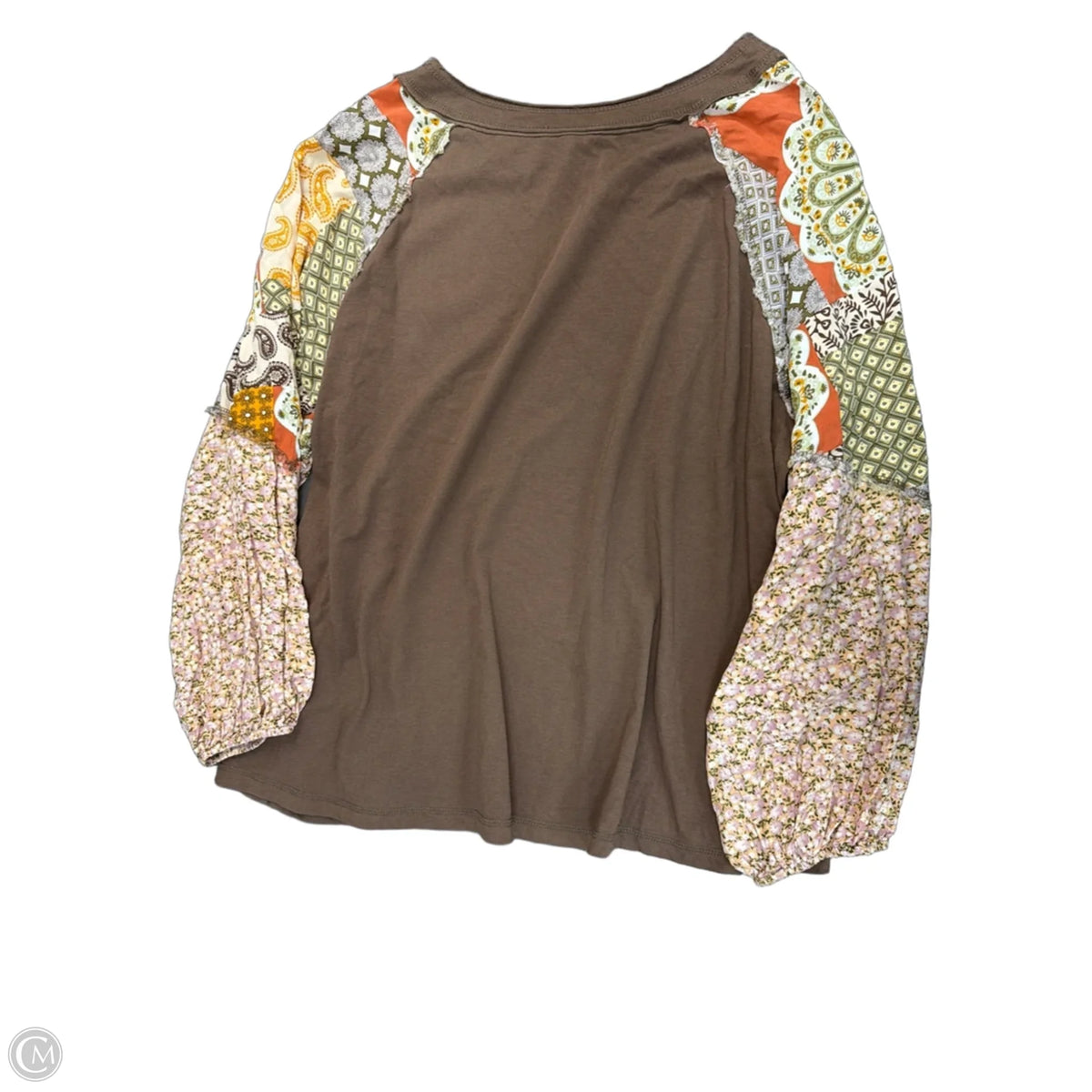 Top Long Sleeve By Easel In Brown, Size: 1x