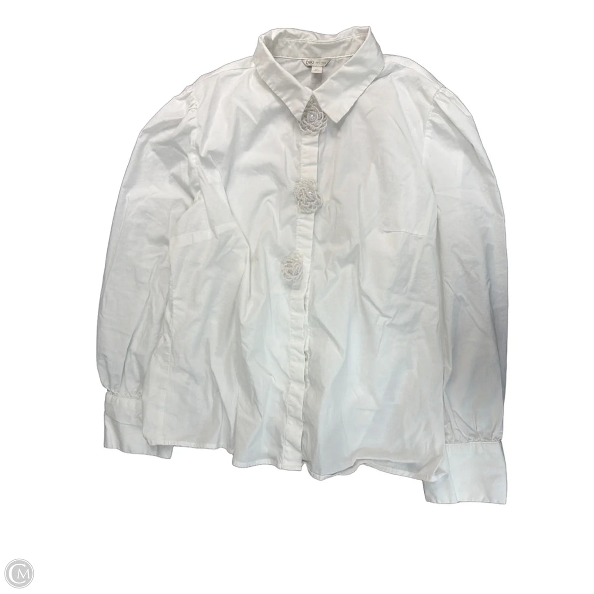 Top 3/4 Sleeve By Cato In White, Size: Xl
