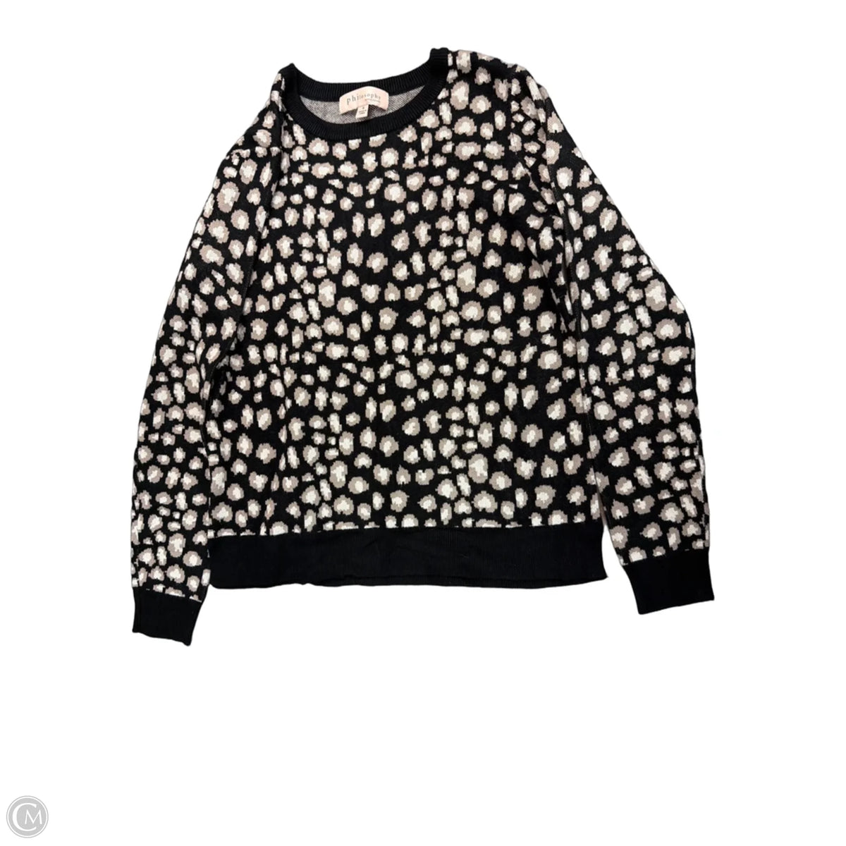 Sweater By Philosophy In Black & Tan, Size: S
