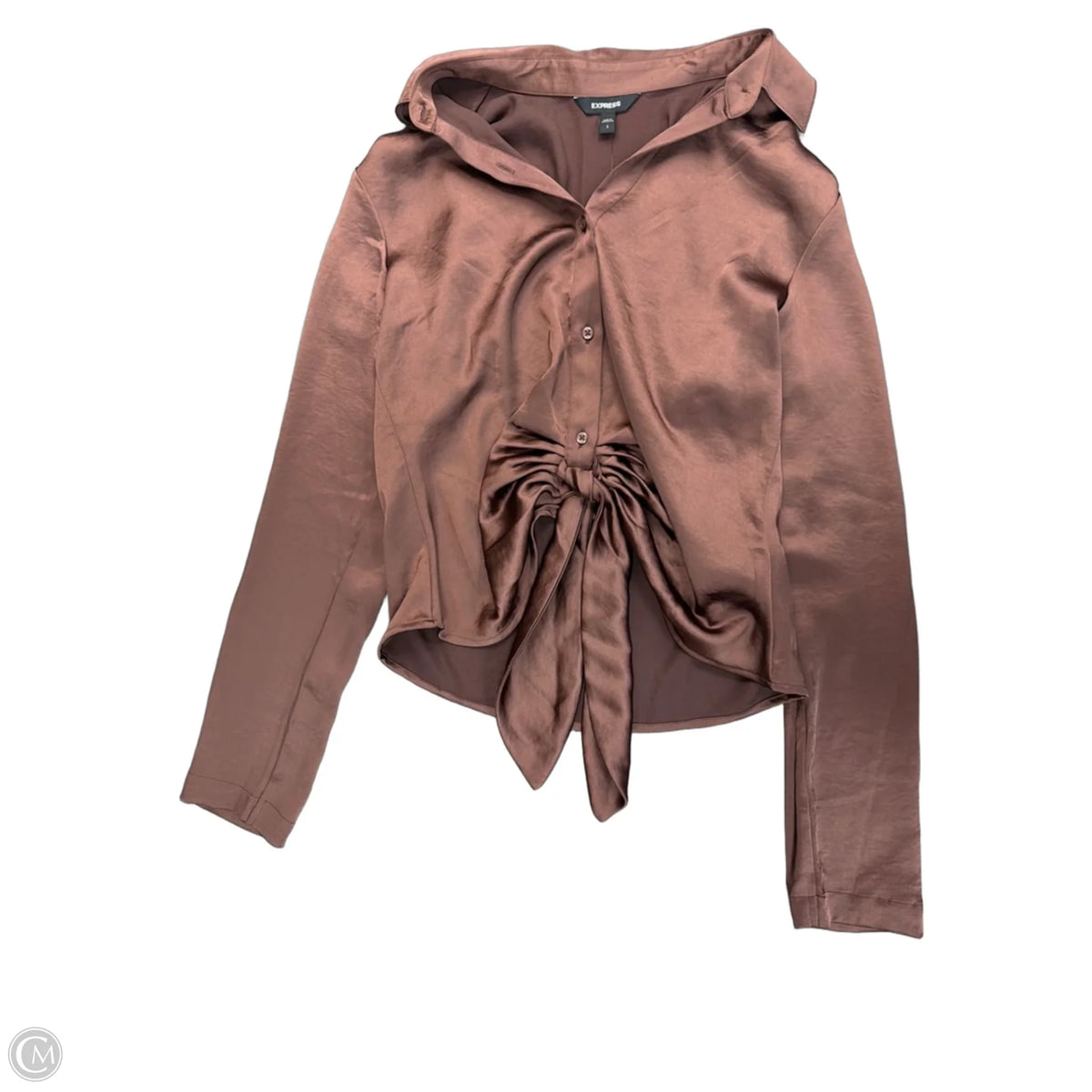 Top Long Sleeve By Express In Brown, Size: S